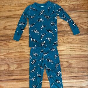 Hanna Andersson Blue Dinosaur Fossil Pajama Set